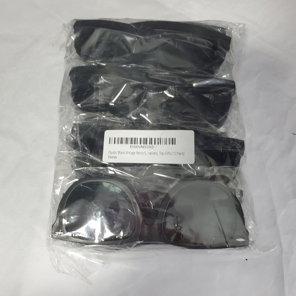 Plastic black toy gift sun glasses set 12 party supply - Picture 2 of 7